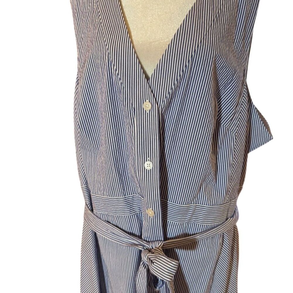 Rachel Rachel Roy Plus 24W Blue Striped Sabrina Dress Knee Length - Picture 2 of 12